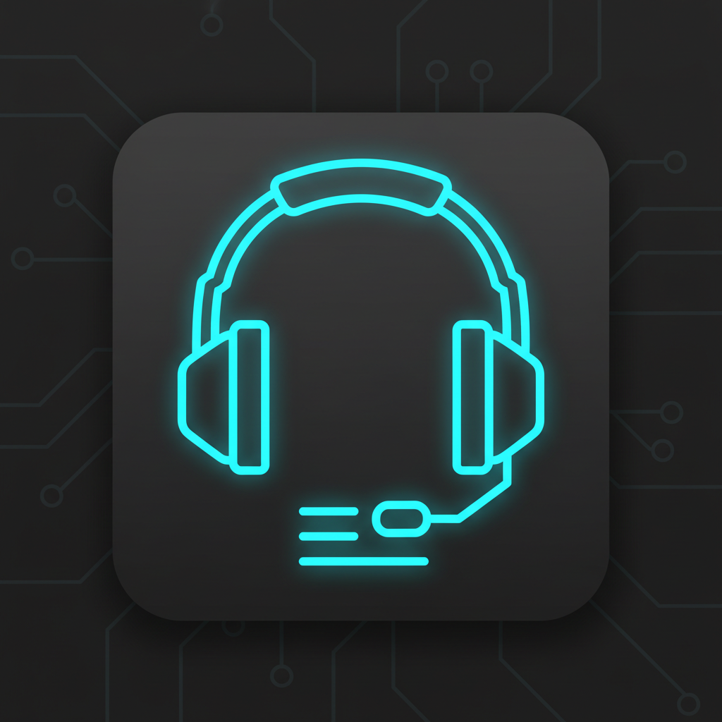 Icône support client neon