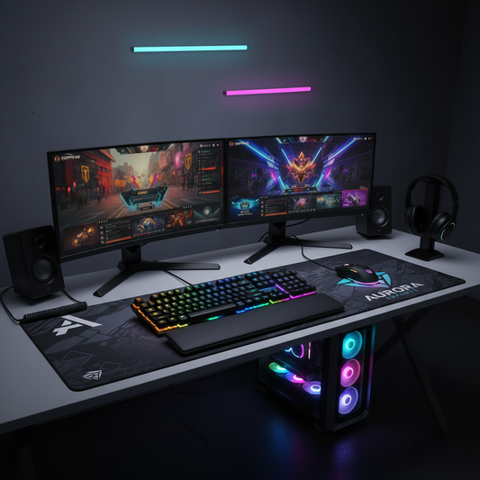 Clavier gaming USB RGB mécanique avec touches flottantes et rétroéclairage multicolore"