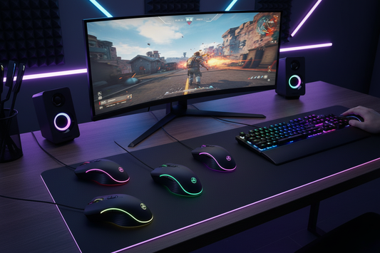 Souris gaming filaire RGB ergonomique 6400 DPI avec 7 boutons